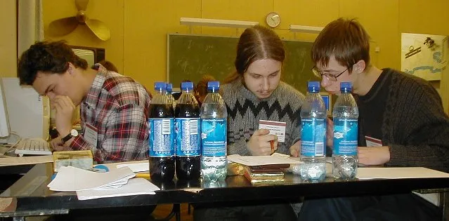 Our University of Latvia team: Alexander Belov, Sergey Kozlovich and me (right).